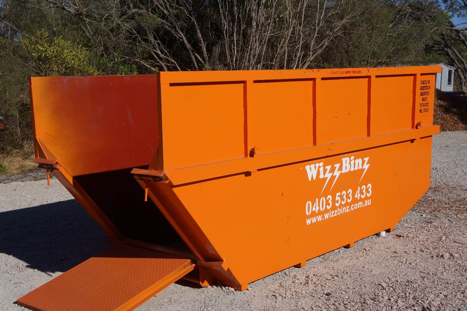 open ramp skip bin